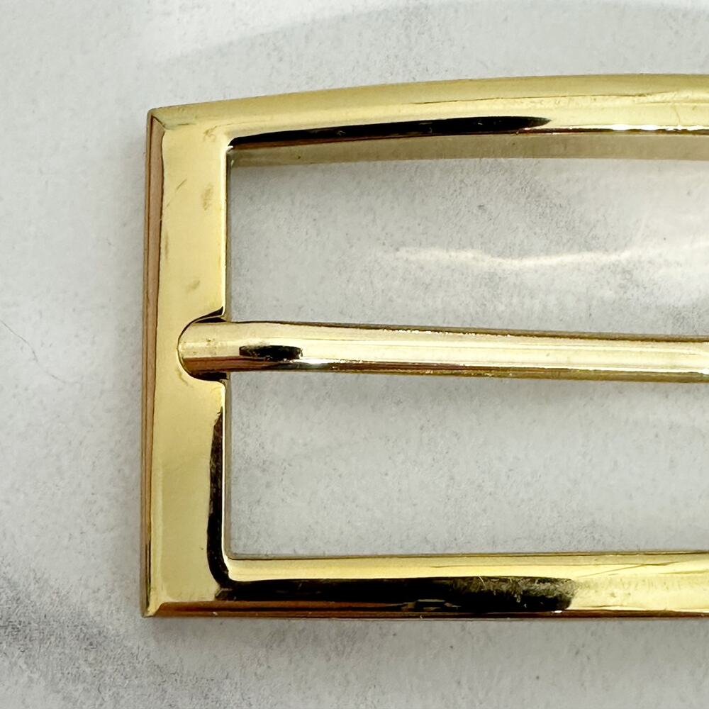 Gold Tone Rectangle Simple Basic Belt Buckle - Picture 2 of 9